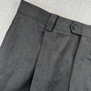 Zignone Wool Dress Pants Pleated Cuffed Trousers Men 36x32 Gray Italy Luxury